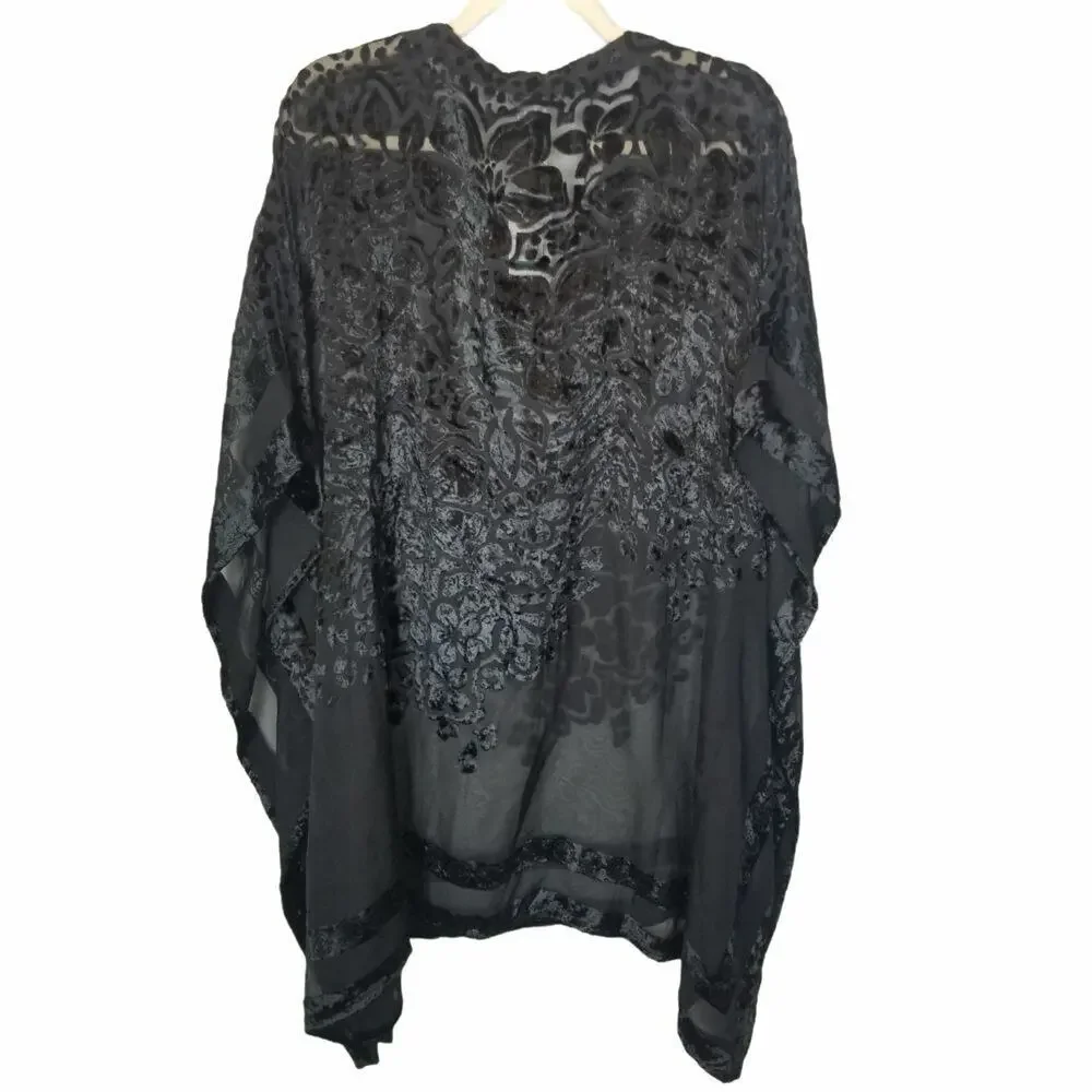 Tommy Bahama Womens Velvet Burnout Lace Up Tunic Swimsuit Cover Up Beach Resort